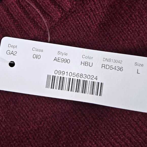 J.Crew Burgundy Soft Lambs Wool Blend Crewneck Sweater Jewel Buttons Large NWT - Picture 9 of 13